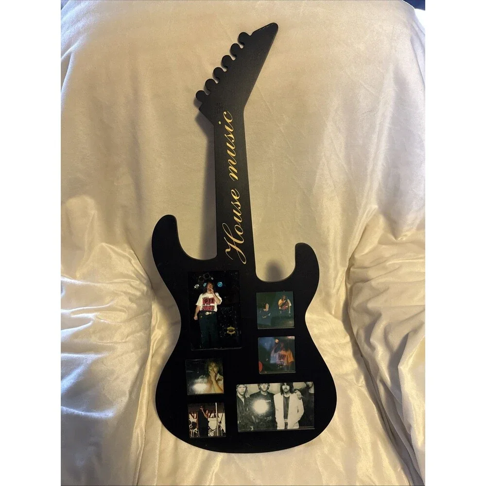 Electric Guitar Photo Wall Art Sculpture Sign Plaque Mancave Gameroom Music